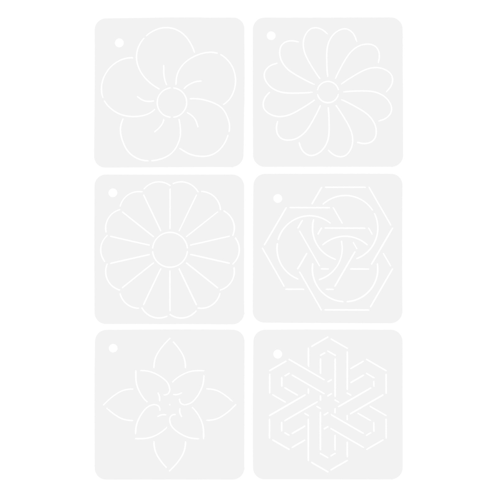 Embroidery Quilting - 6Pcs Smooth Edge Acrylic Quilting Templates