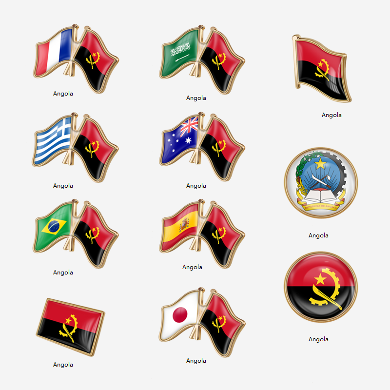 Embroidery World - Angola Flag Lapel Pins Natinal Country