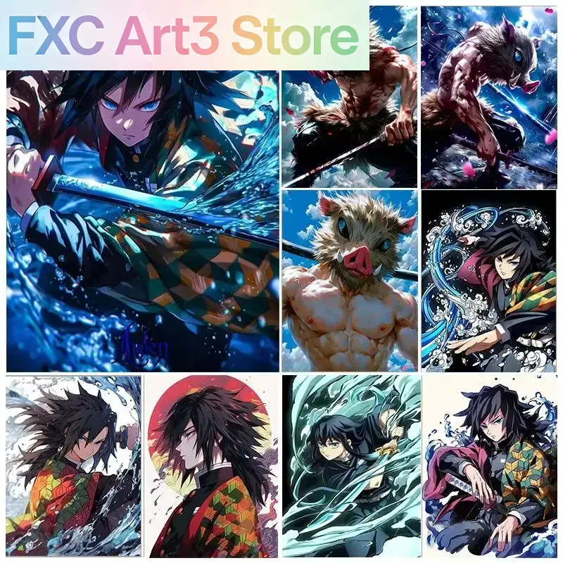 Embroidery Art Painting - Frameless,1PCS Demon Slayer Full Round/Square drill