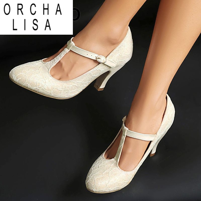 Embroidery Lace - ORCHA LISA Design Fashion Women Pumps