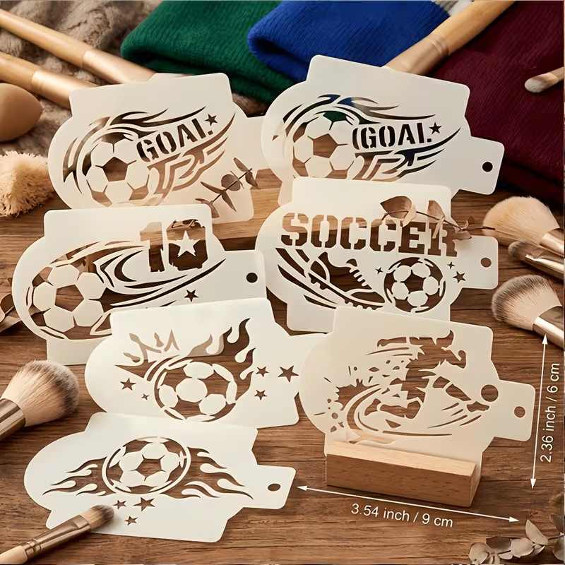 Embroidery Art Painting - 6Pcs Football Stencils for Painting Plastic