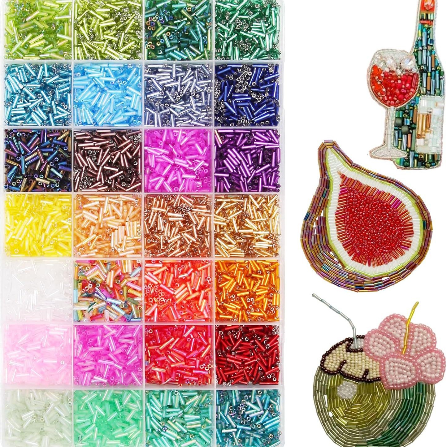 Embroidery Glass Beads - About 6720Pcs/Box 7mm 28 Colors of