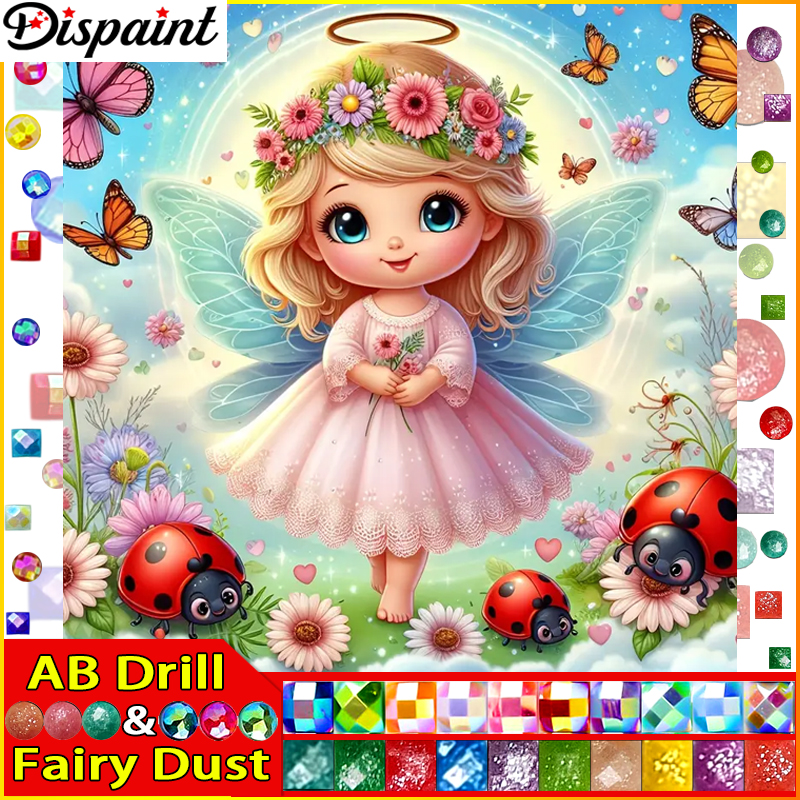 Embroidery Lady Bug - Dispaint Fairy Dust AB Full Diamond