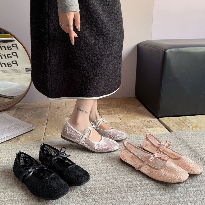 Women's Gentle Ballet Flat Sho - Embroidery Lace ulasan dan harga