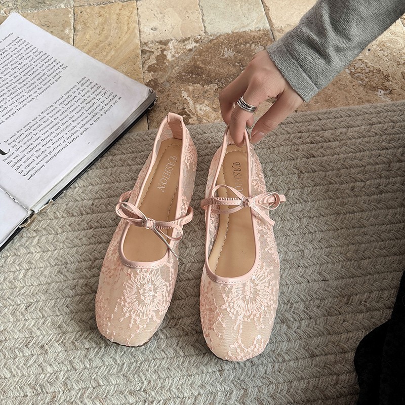 Women's Gentle Ballet Flat Sho - Embroidery Lace ulasan dan harga