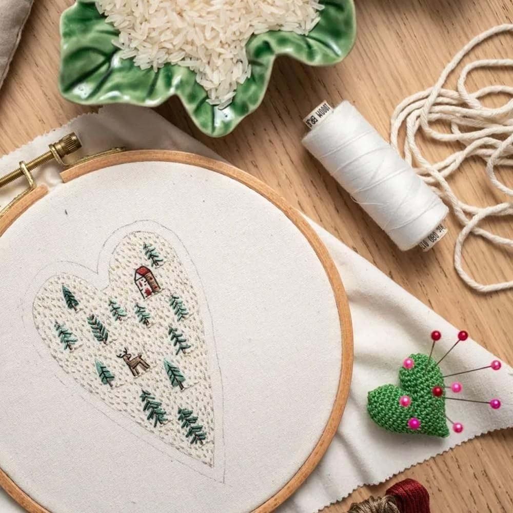 DIY Heart Embroidery Christmas - Embroidery Xmas Kits ulasan dan harga