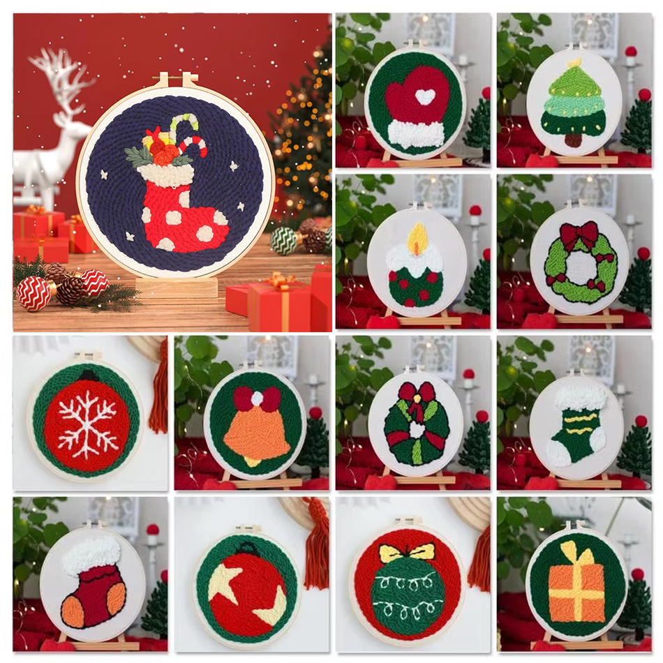 Punch Needle Embroidery Kit St - Embroidery Xmas Kits ulasan dan harga