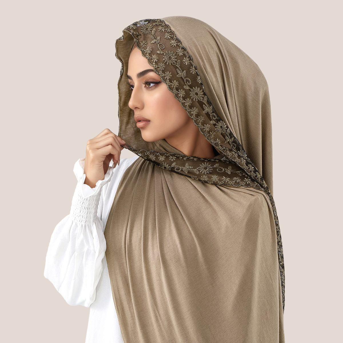 Lace Embroidery Cotton Jersey  - Embroidery Lace ulasan dan harga