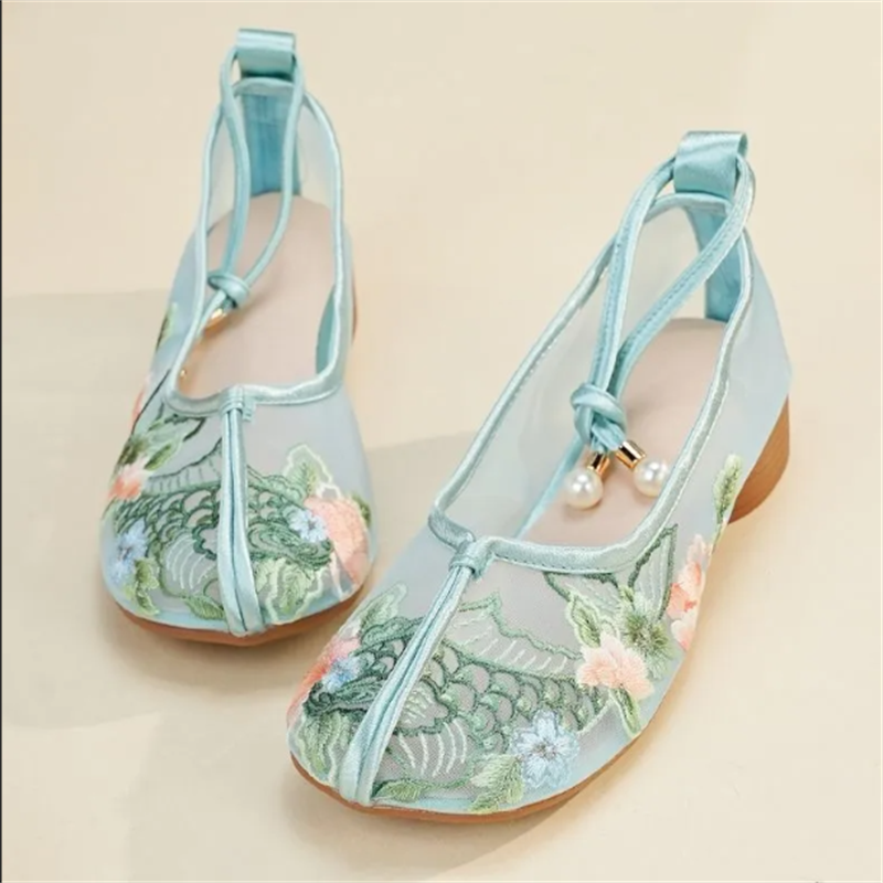 Popular Sandals Mesh Shoes Emb - Embroidery Lace ulasan dan harga