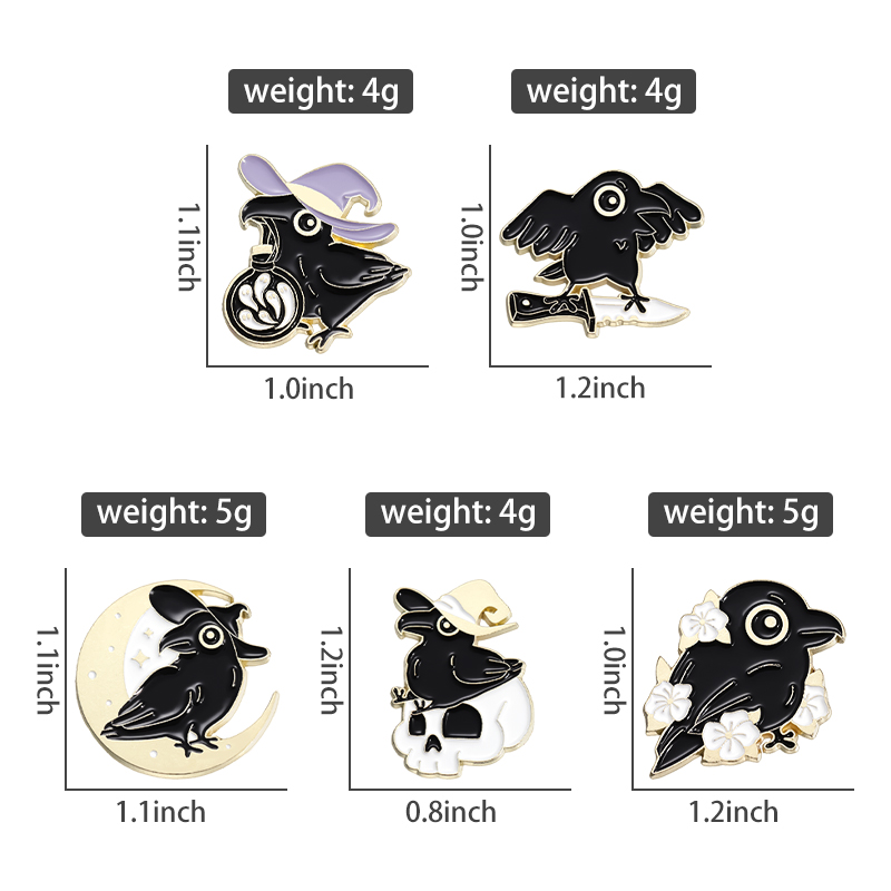 Punk Crow Wizard Enamel Pins C - Embroidery Logo ulasan dan harga