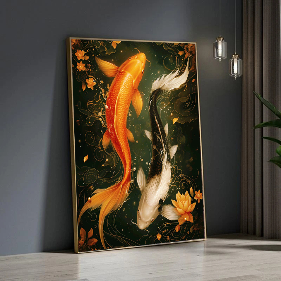 Frameless,5D DIY Diamond Paint - Embroidery Fish ulasan dan harga
