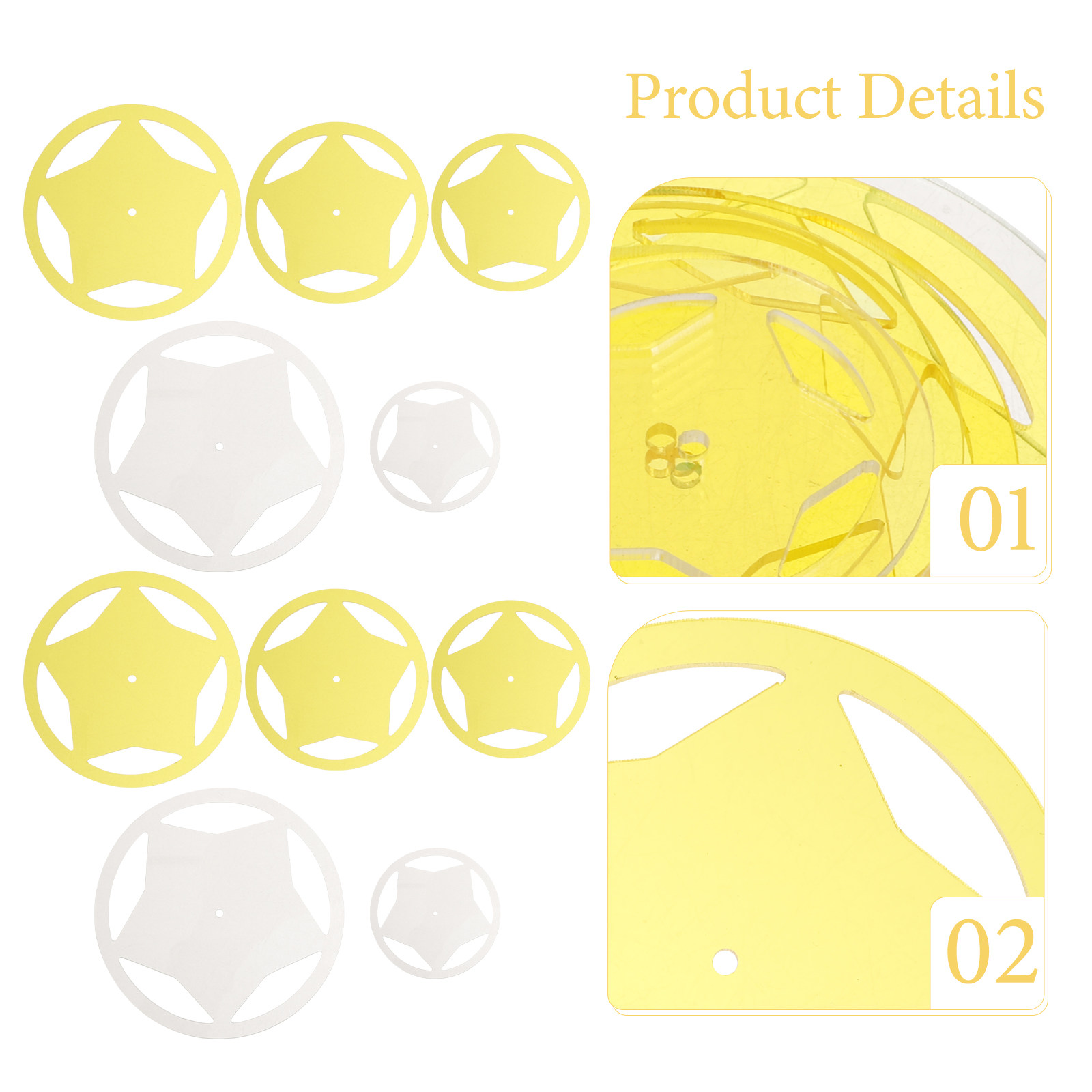 5Pcs Quilting Template Profess - Embroidery Quilting ulasan dan harga