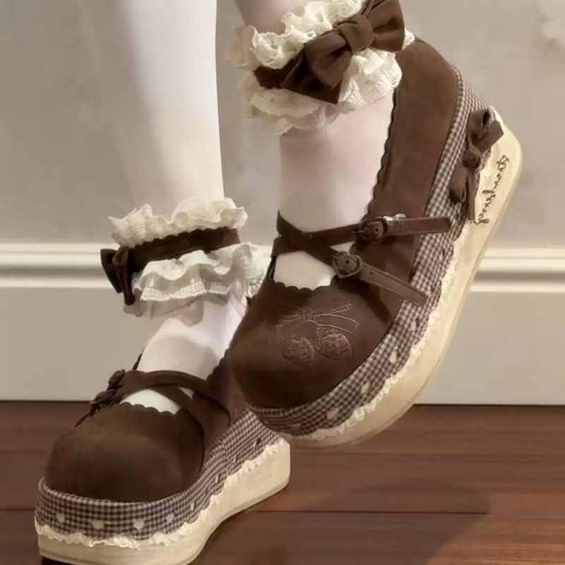 Lolita High Heels Height Incre - Embroidery Lace ulasan dan harga