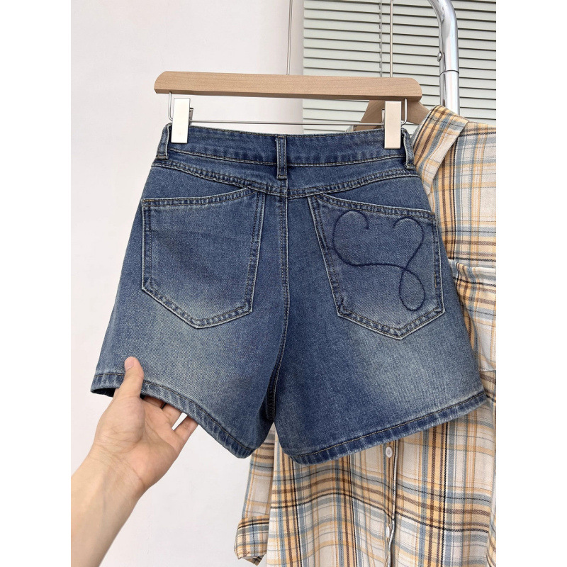 Vintage Embroidered Denim Shor - Embroidery Jeans ulasan dan harga