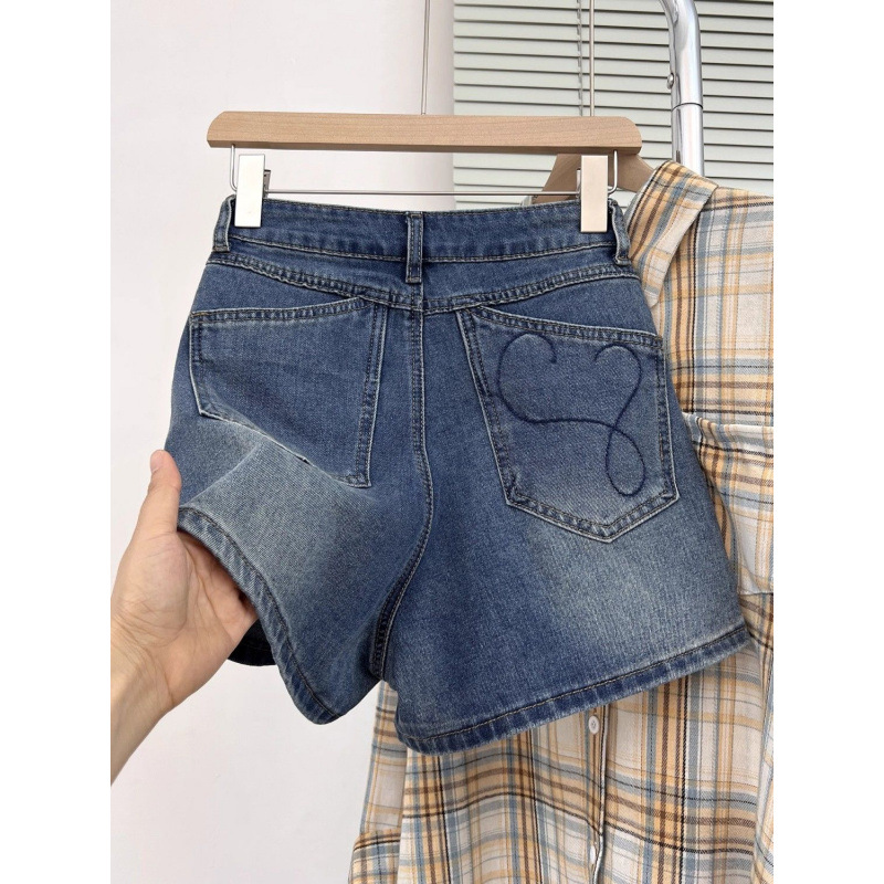 Vintage Embroidered Denim Shor - Embroidery Jeans ulasan dan harga