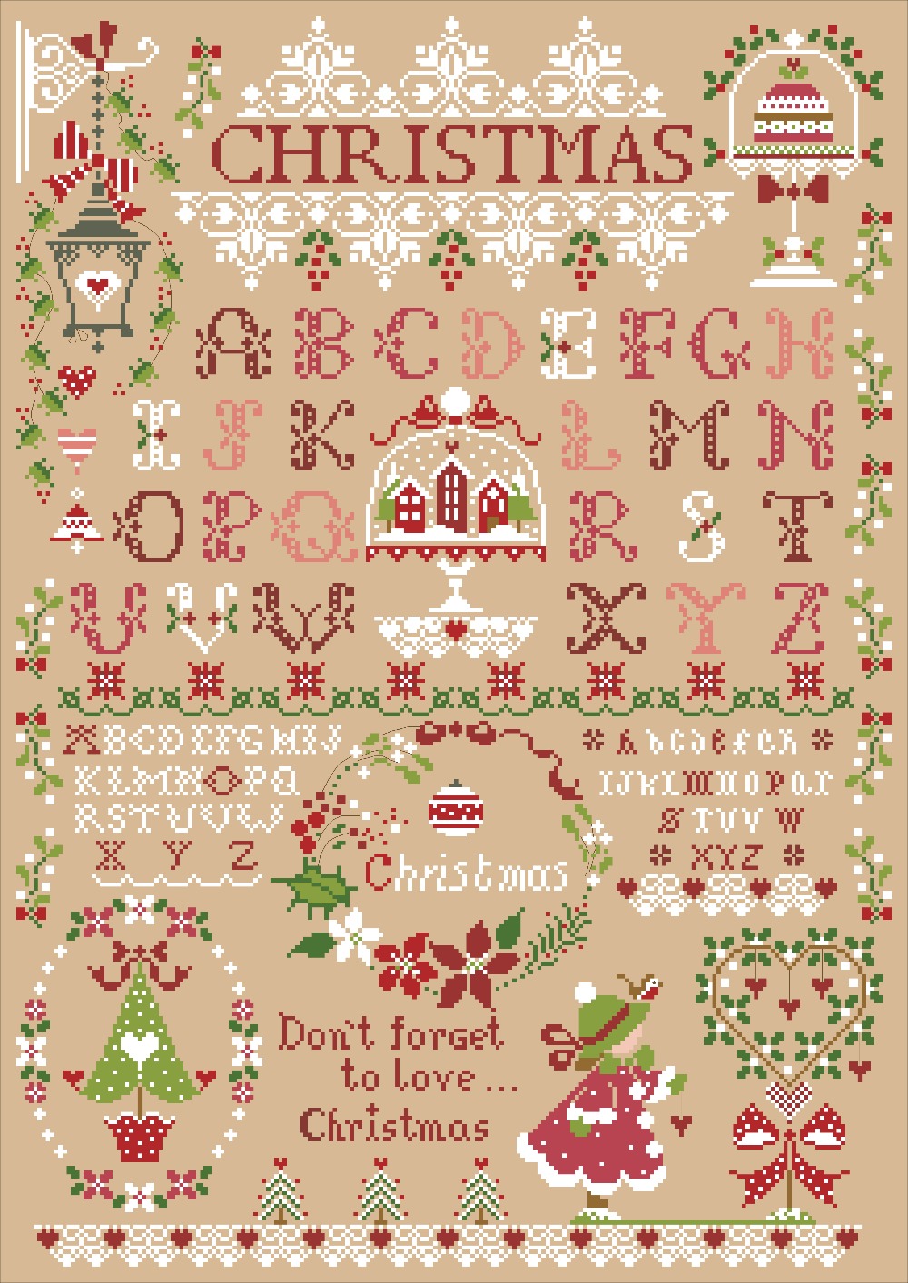 Christmas girl cross stitch ki - Embroidery Xmas Kits ulasan dan harga