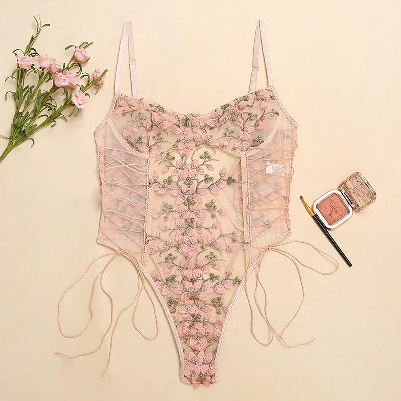 Women Sexy Lingerie Bodysuit F - Embroidery Lace ulasan dan harga