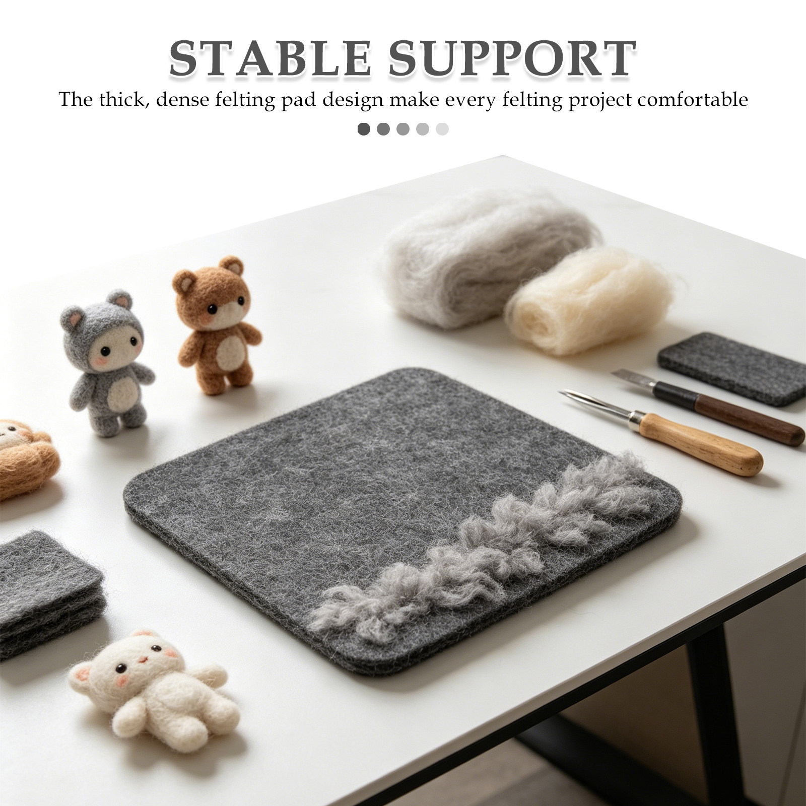 4Pcs Square Felt Sheets Needle - Felt Sheet Wool ulasan dan harga