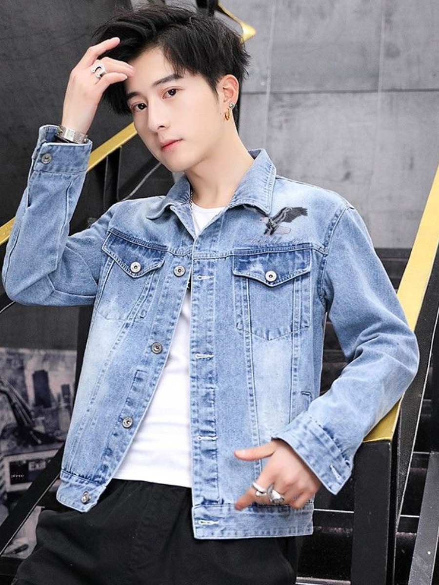 New 2026 Men's Denim Jacket Sp - Embroidery Jeans ulasan dan harga