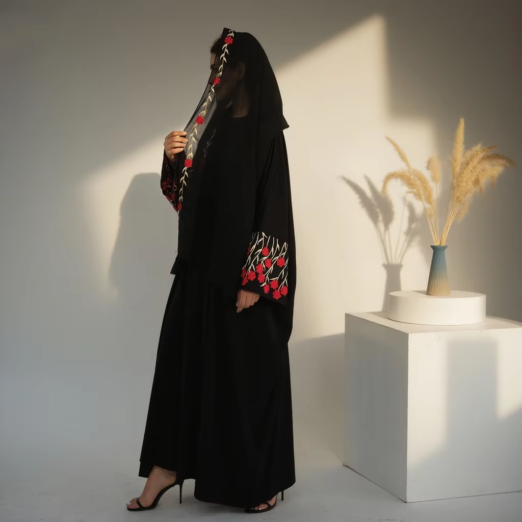 Open Abaya Dubai Embroidery Mu - Embroidery Kebaya ulasan dan harga