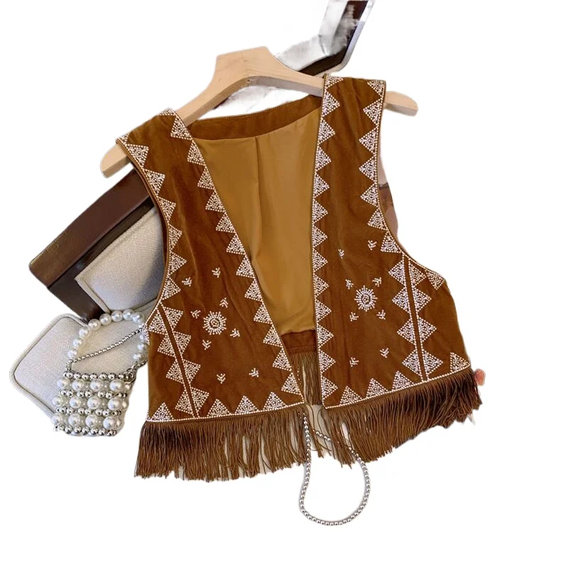 Vintage Fashion Cardigan for W - Embroidery Zig Zag Stitch ulasan dan harga