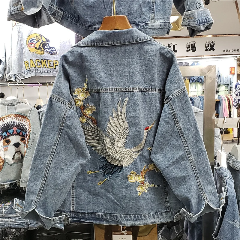 Autumn Fashion Embroidery Cran - Embroidery Jeans ulasan dan harga