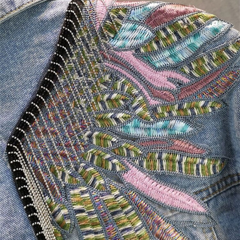 2024 New AutumnFashion Rivet W - Embroidery Jeans ulasan dan harga