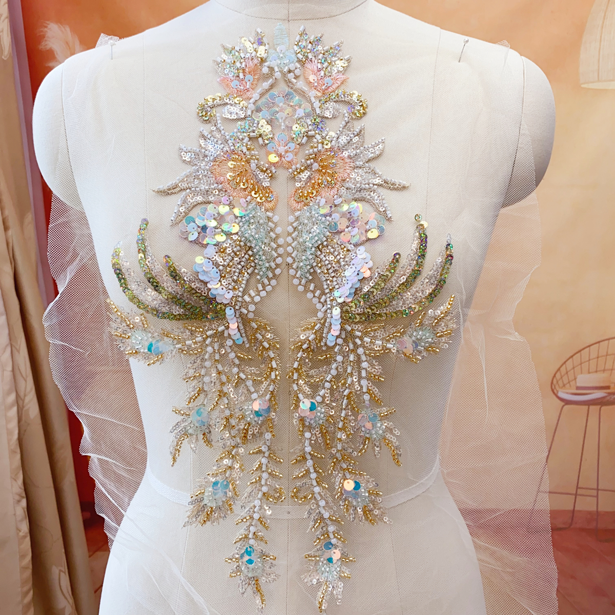 Champagne Gold Fish Scale Sequ - Embroidery Fish ulasan dan harga