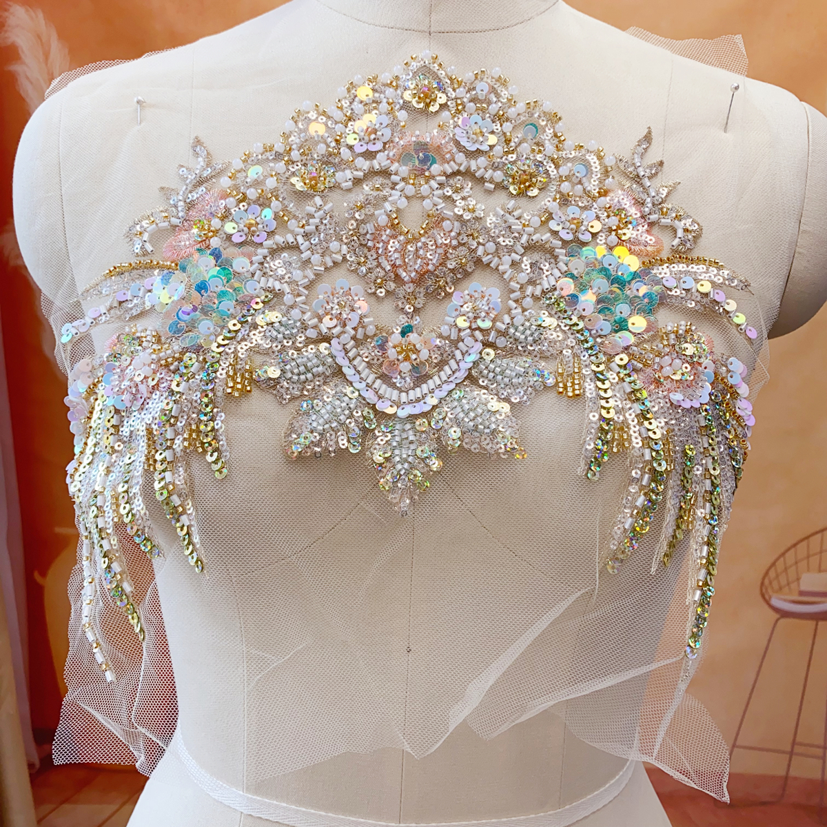 Champagne Gold Fish Scale Sequ - Embroidery Fish ulasan dan harga