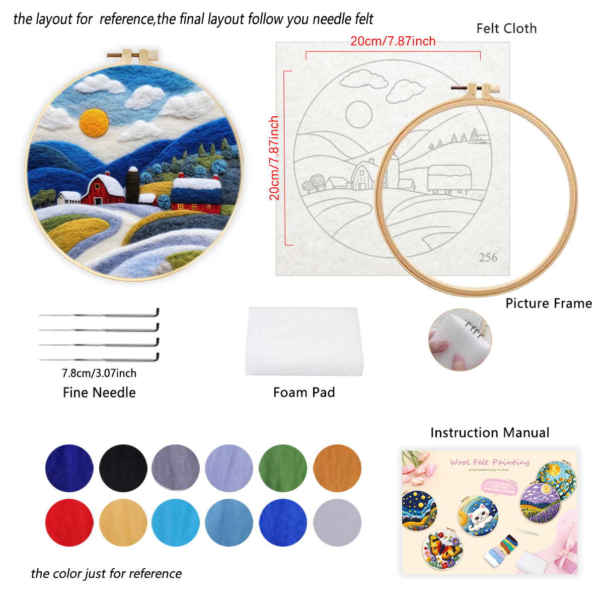 RUOPOTY Sea Wave Pattern Wool  - Felt Sheet Wool ulasan dan harga