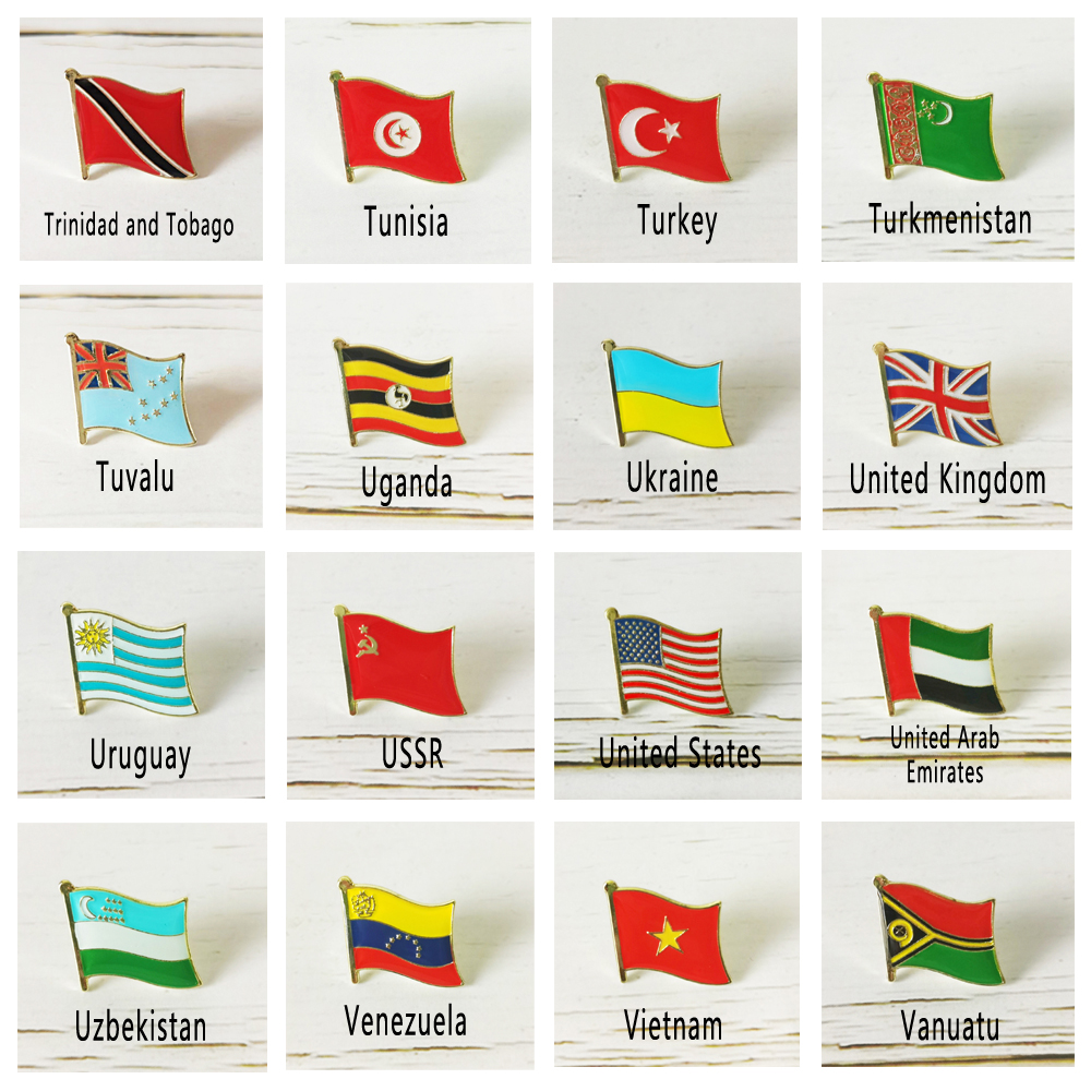 National Flag Metal Lapel Pin  - Embroidery World ulasan dan harga