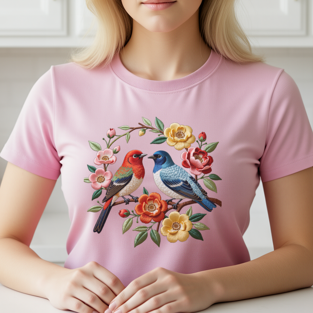 1 Piece of Bird Pattern Clothi - Embroidery Jeans ulasan dan harga
