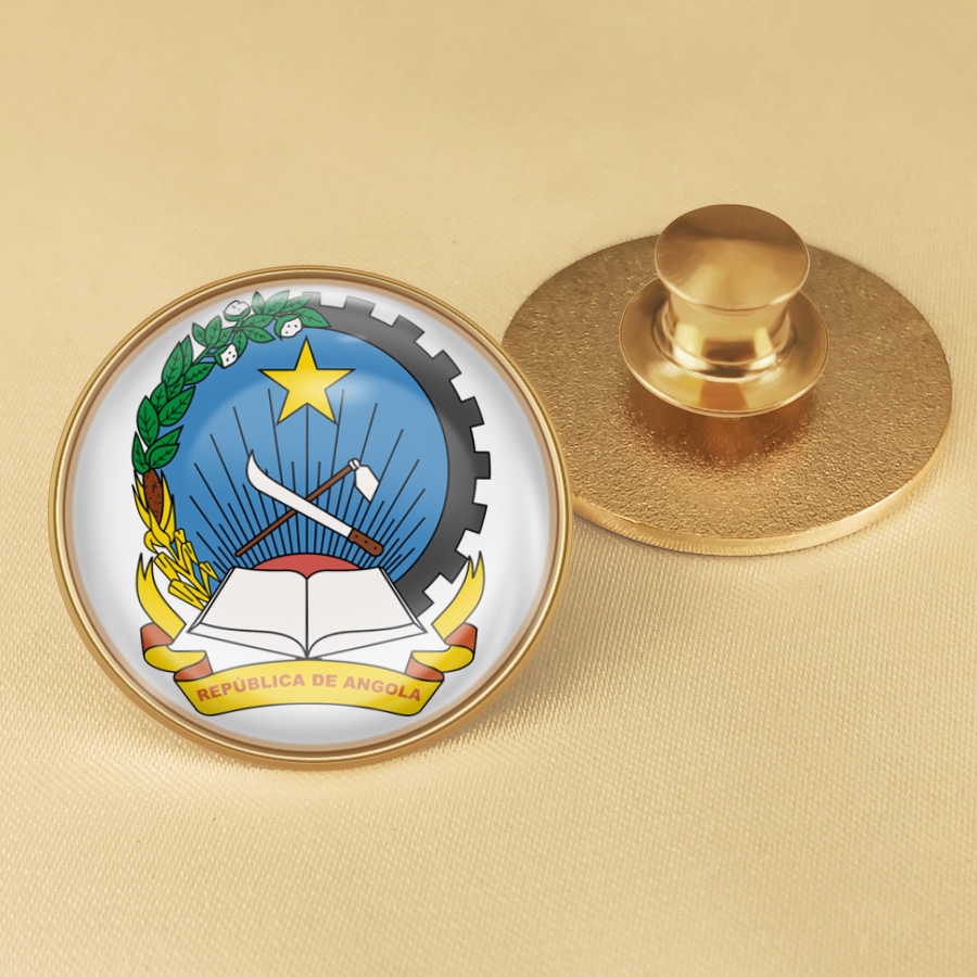 Angola Flag Lapel Pins Natinal - Embroidery World ulasan dan harga