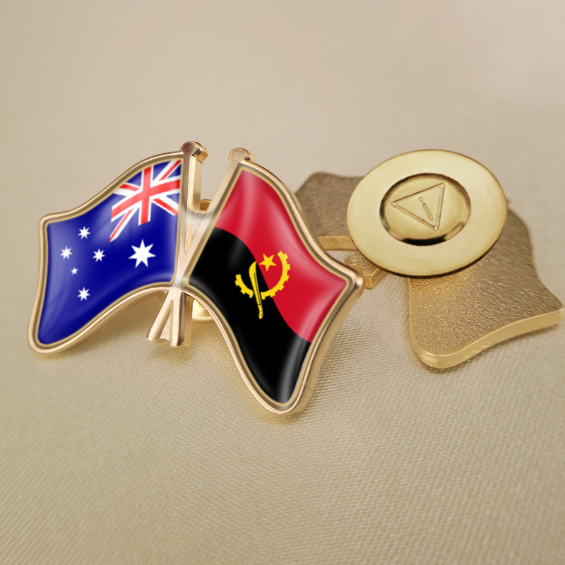 Angola Flag Lapel Pins Natinal - Embroidery World ulasan dan harga