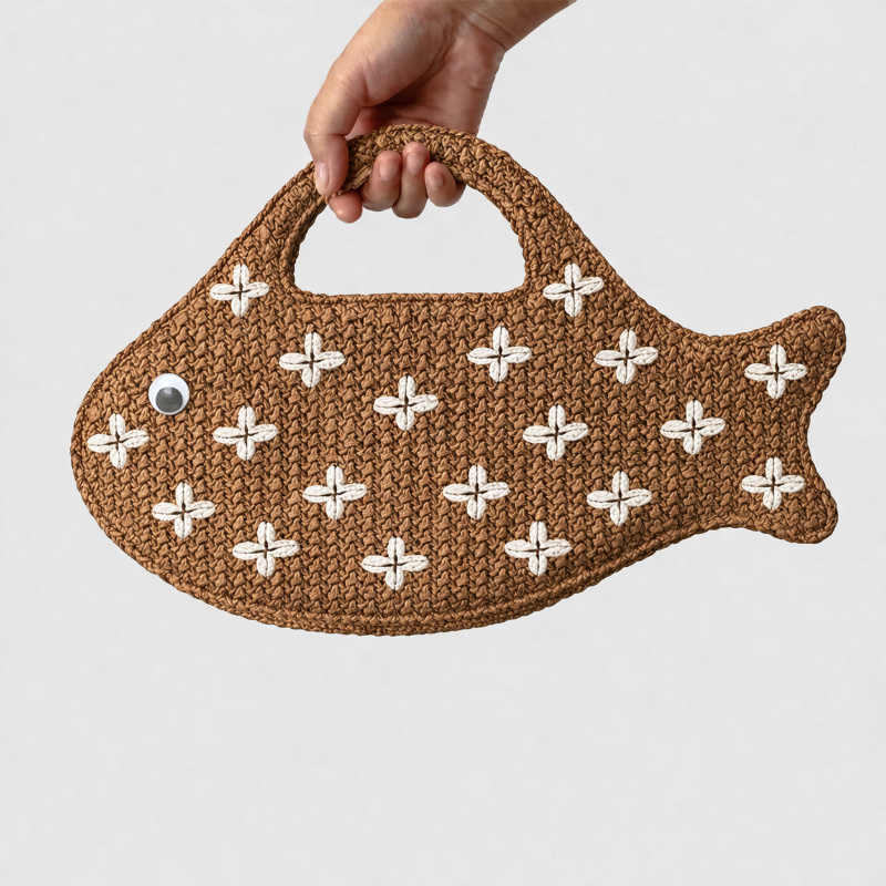 Embroidered Fish Raffia Straw  - Embroidery Fish ulasan dan harga