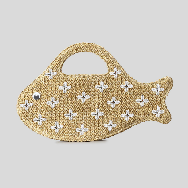 Embroidered Fish Raffia Straw  - Embroidery Fish ulasan dan harga