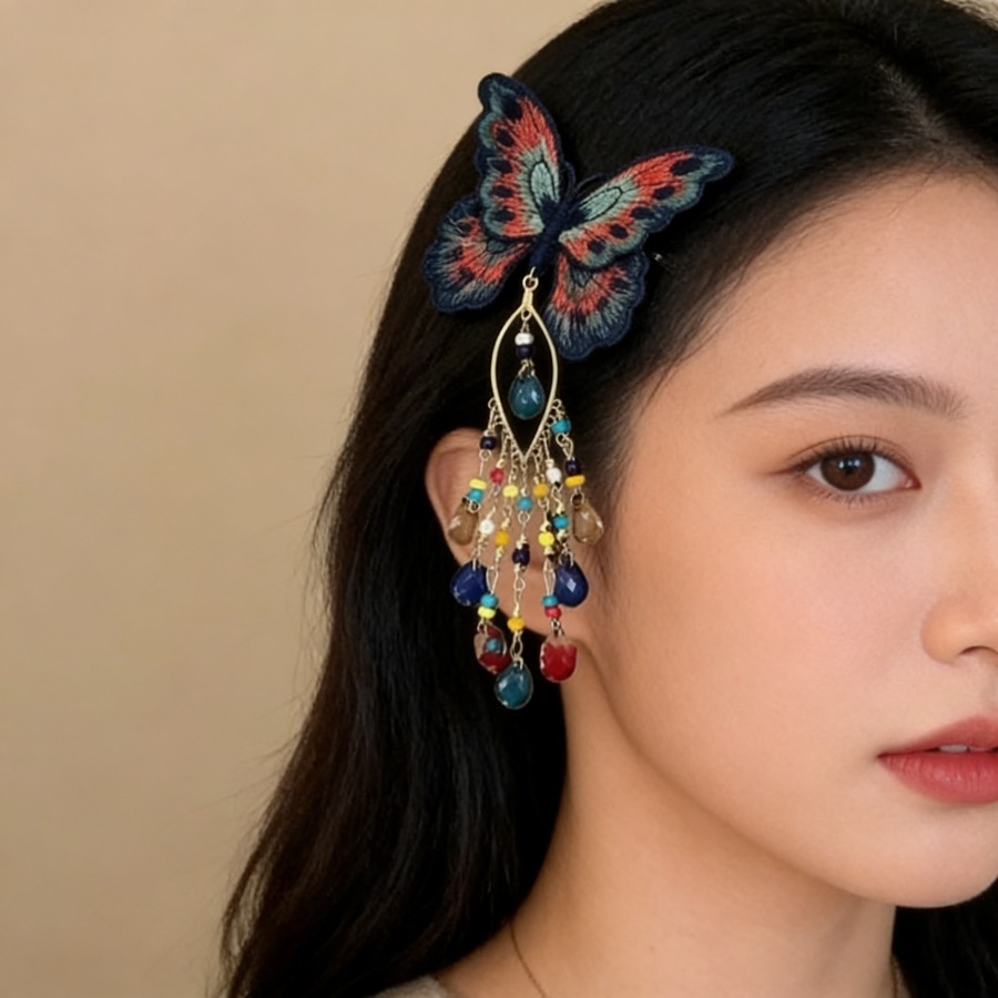 New Chinese Style Knitting But - Embroidery Glass Beads ulasan dan harga