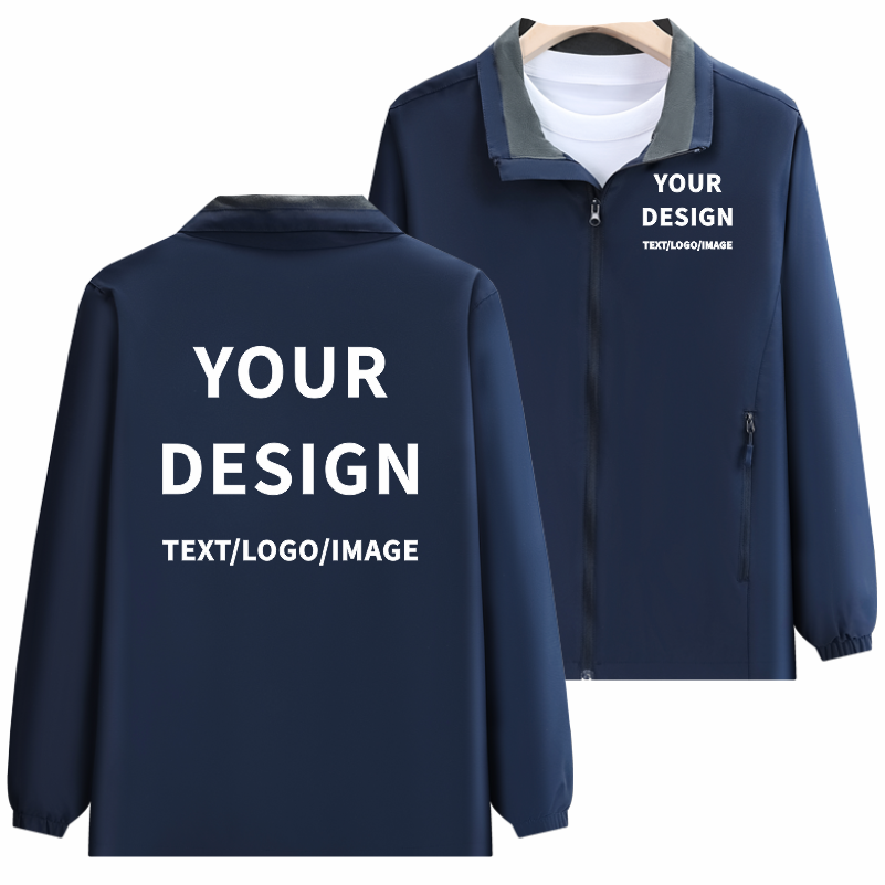 Fashion Solid Color Jacket Cus - Embroidery Design Logo ulasan dan harga