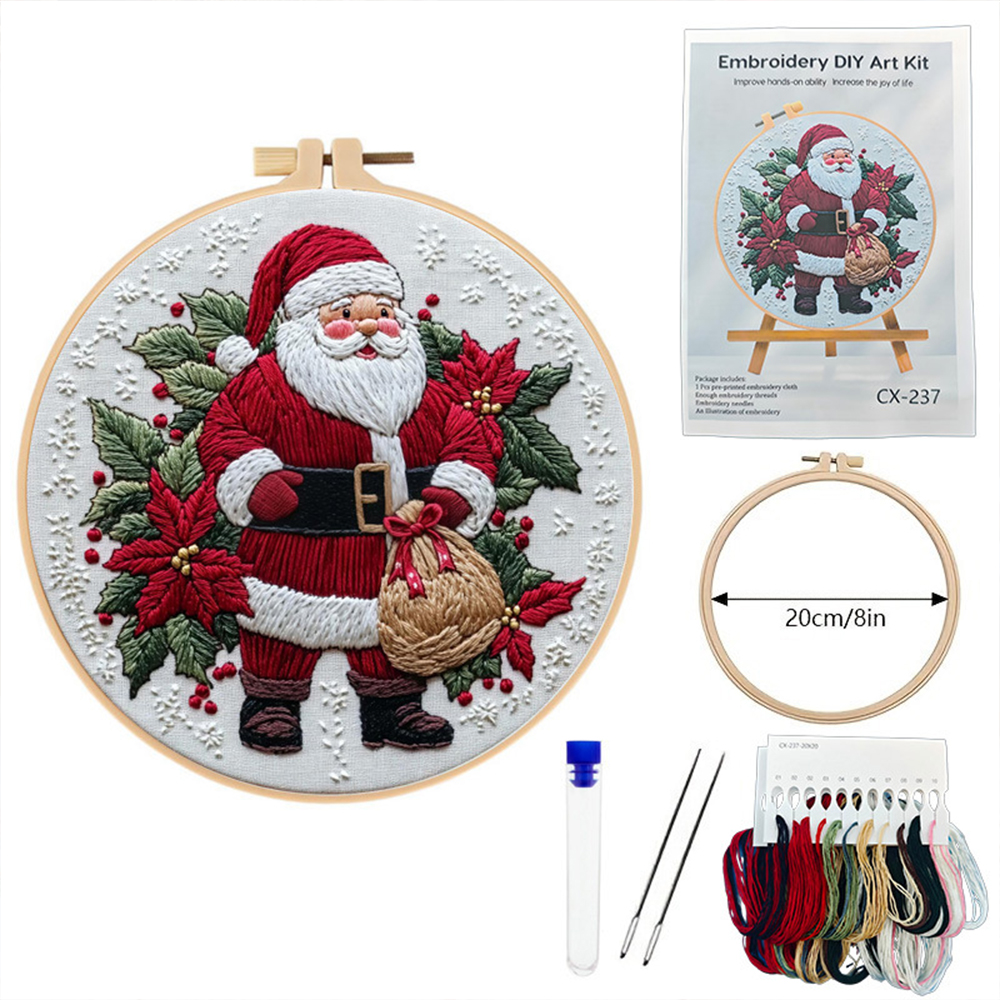 1 Set Christmas Embroidery Kit - Embroidery Xmas Kits ulasan dan harga
