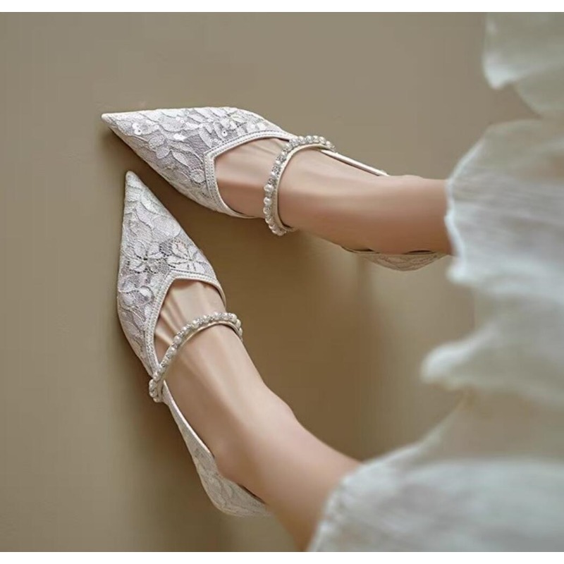 Sexy Lace Embroidery High Heel - Embroidery Lace ulasan dan harga
