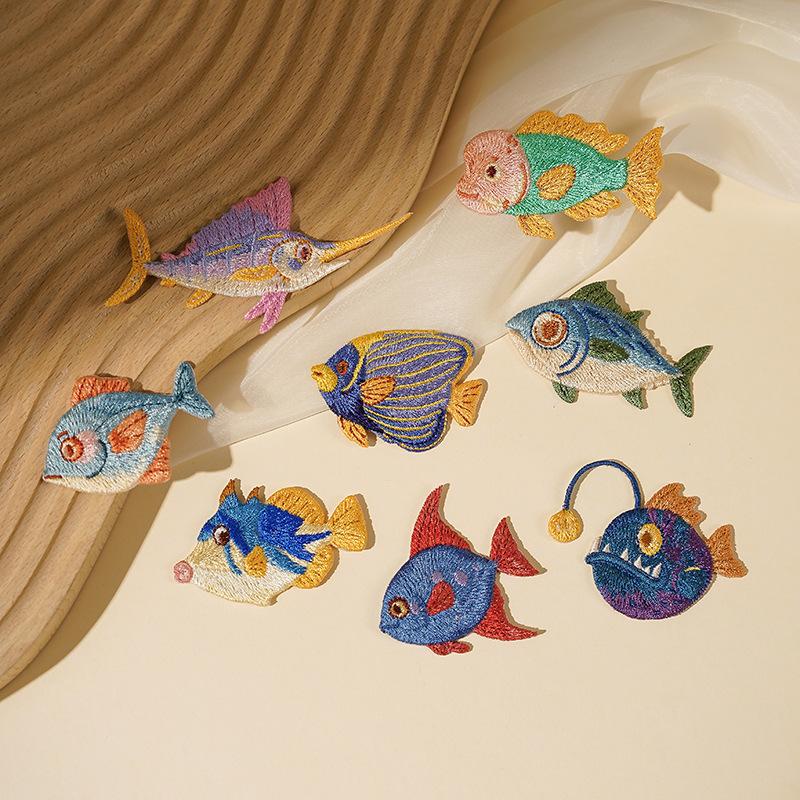 Dolphin Jellyfish Summer Sea F - Embroidery Fish ulasan dan harga