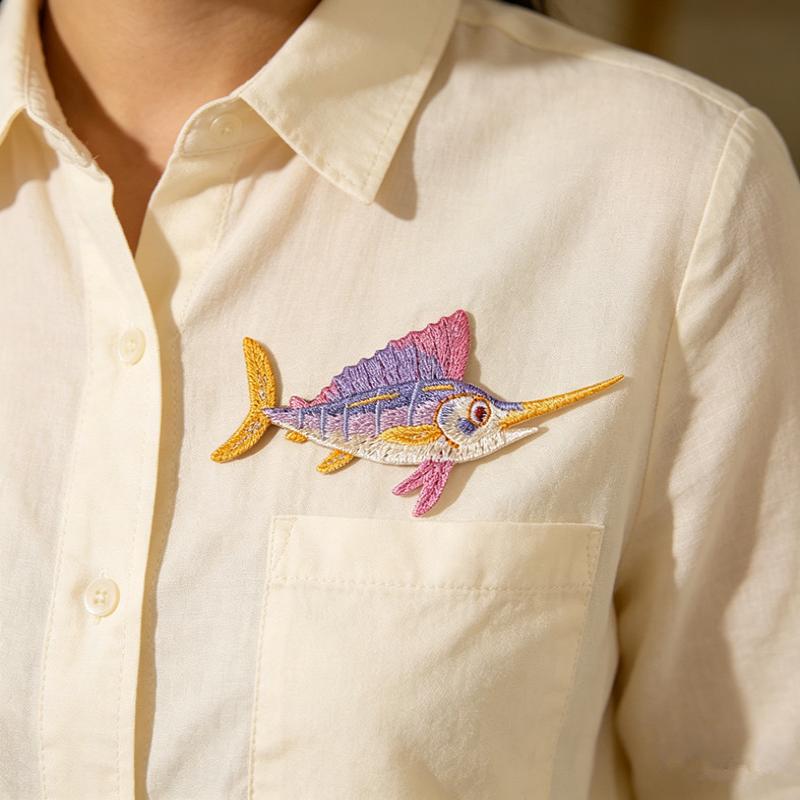 Dolphin Jellyfish Summer Sea F - Embroidery Fish ulasan dan harga