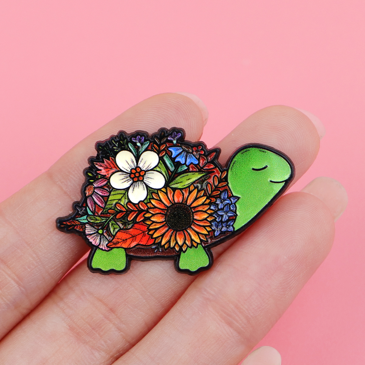 Pancake & Flower Turtle Enamel - Embroidery Fish ulasan dan harga