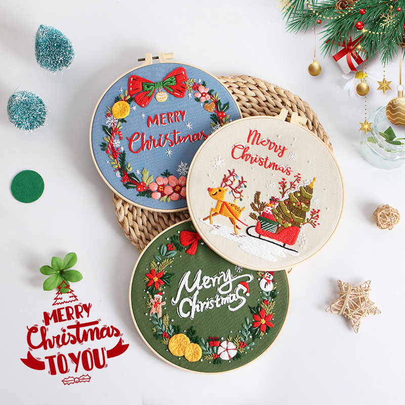 Merry Christmas DIY Embroidery - Embroidery Xmas Kits ulasan dan harga