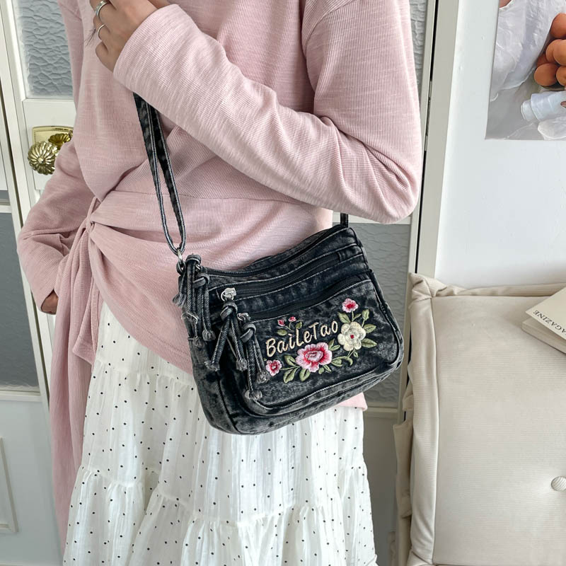 New Lightweight Denim Zipper C - Embroidery Fish ulasan dan harga