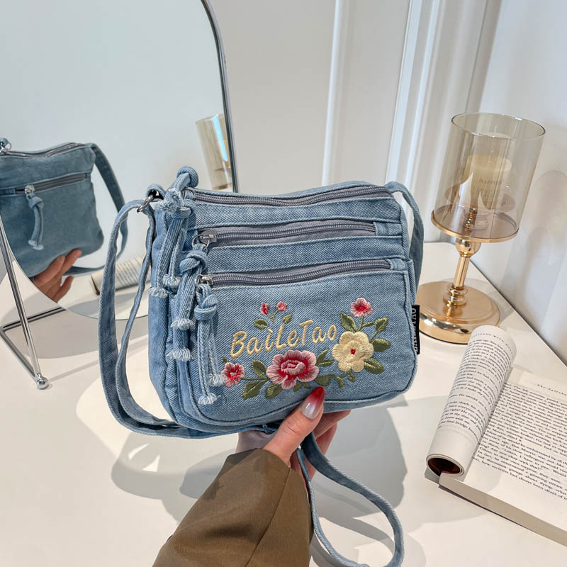 New Lightweight Denim Zipper C - Embroidery Fish ulasan dan harga