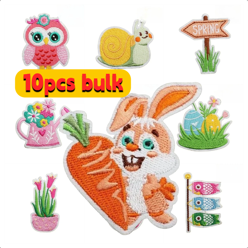 10/20PCS Bulk Spring Theme Emb - Embroidery Lady Bug ulasan dan harga