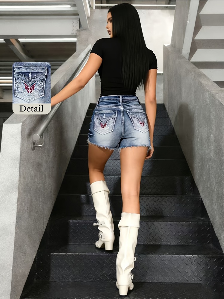 OIQERE 2026 New Vintage Washed - Embroidery Jeans ulasan dan harga