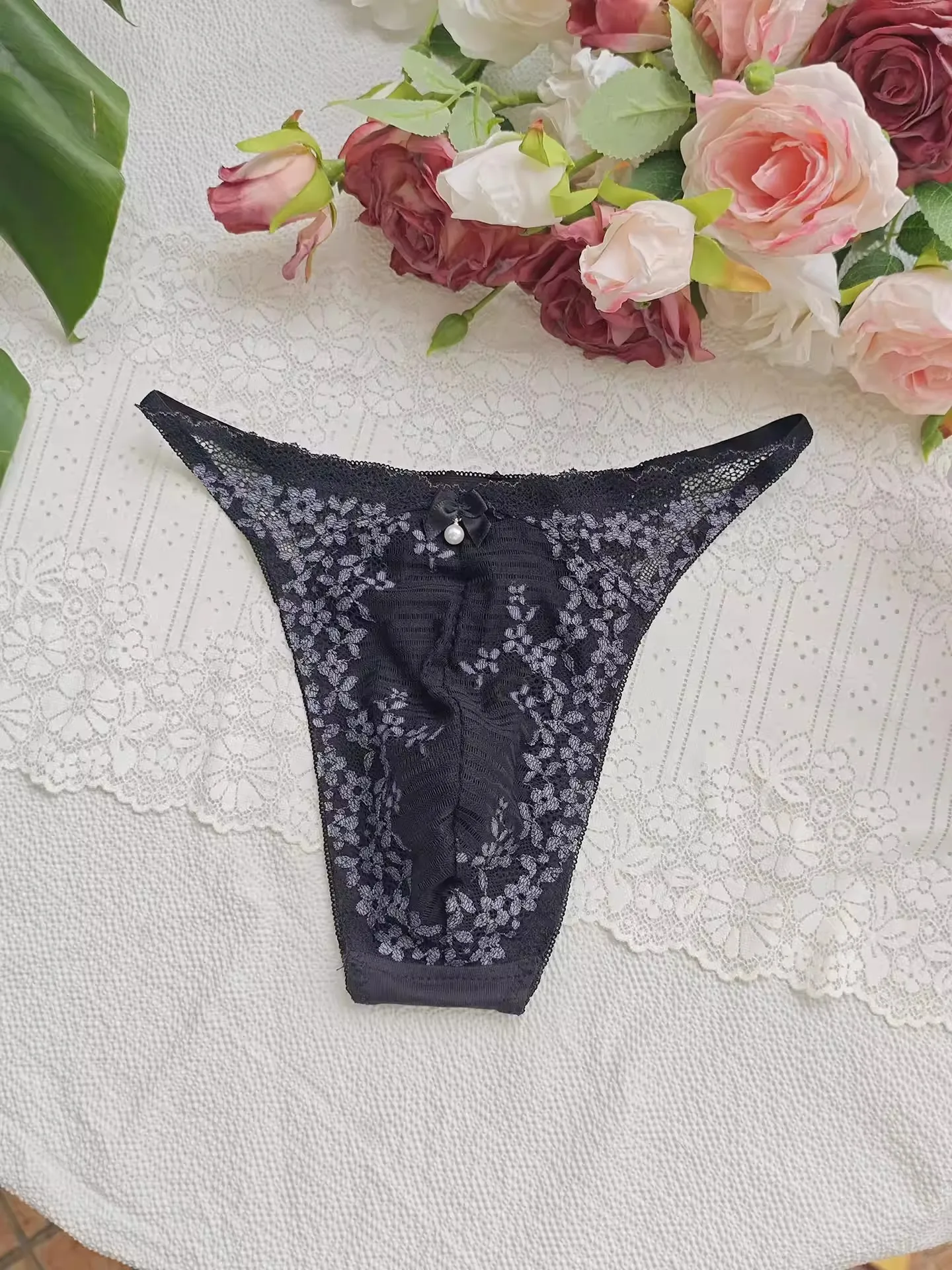 Black Lace Man's T-brief Embro - Embroidery Lace ulasan dan harga