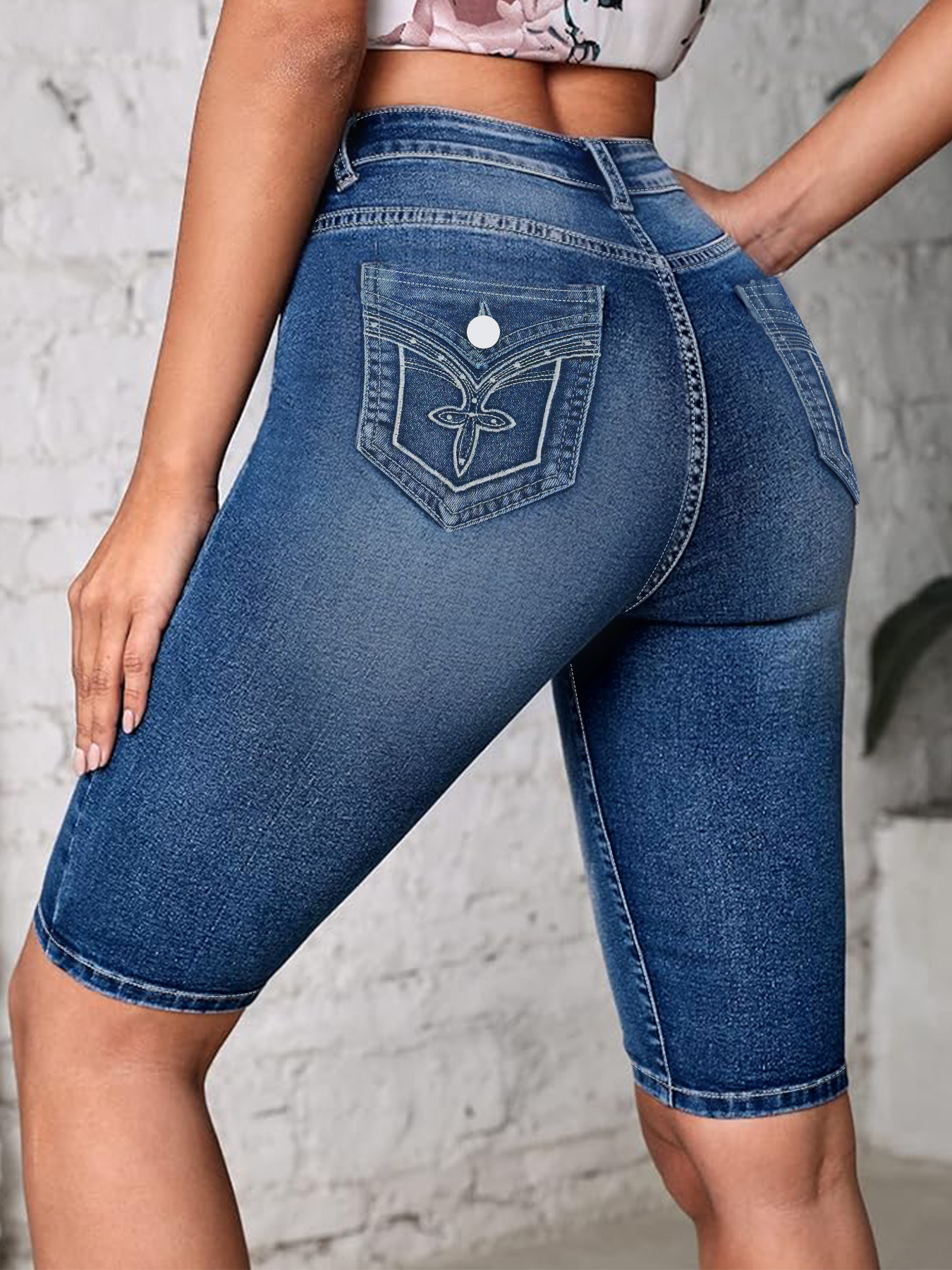 plus Size High Waist Denim Jea - Embroidery Jeans ulasan dan harga